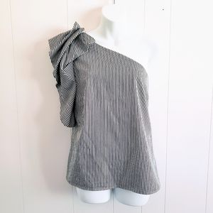 Banana Republic One Shoulder Ruffle Sleeved Top